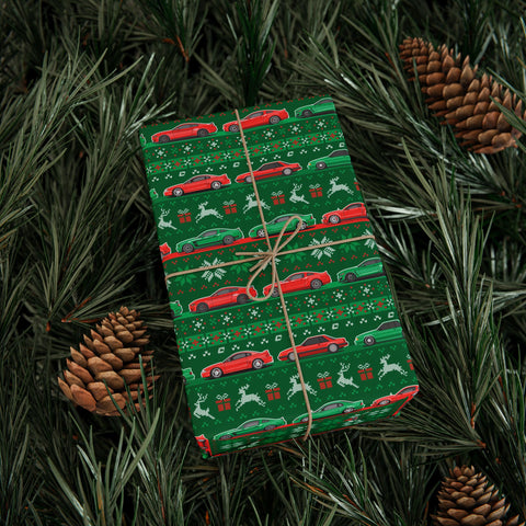 Holiday Horses Wrapping Paper - Green
